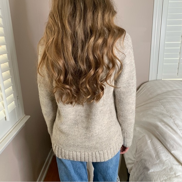 4 XS-L Anthropologie Cozy Sexy Ivory Winter White Oatmeal Knit Warm Sweater - Picture 3 of 3